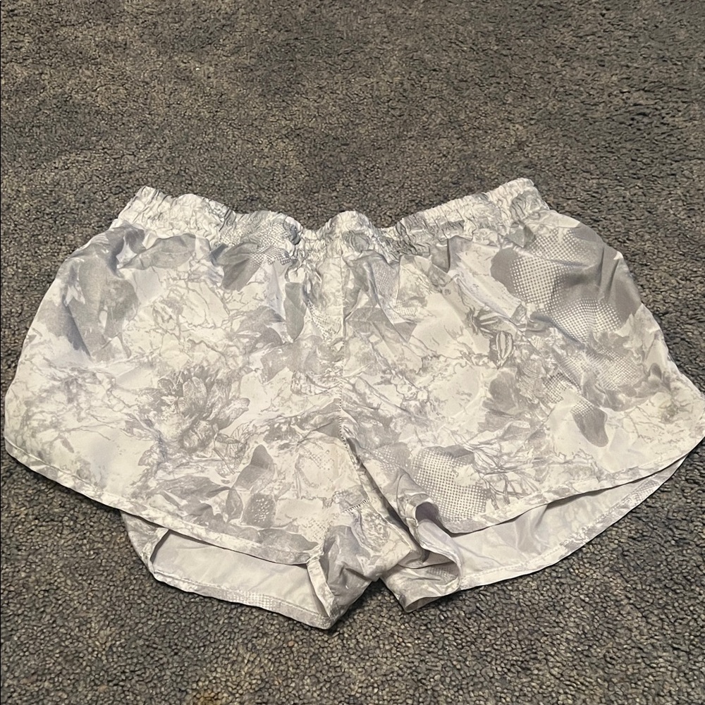 Gray Patterned Athletic Shorts